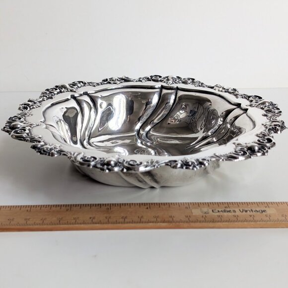 Meriden Britannia Company Sterling Silver Foliate Scrolls Art Nouveau Bowl 8.5" - Picture 11 of 12
